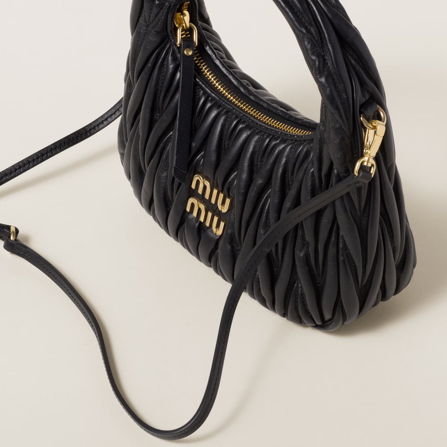Wander Matelassé Nappa Leather Hobo Bag
